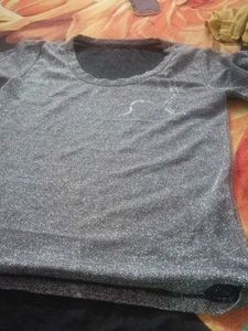 Sparkly Grey Long Sleeve Top,,,,