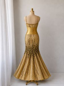 Stunning Embellished Gold Evening Gown