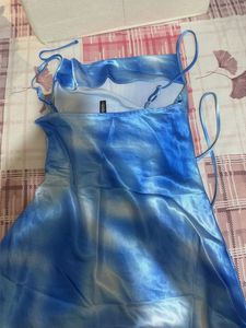 H&amp;M Blue Tie-Dye Mini Strap Dress