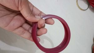Vibrant Red Glass Bangles