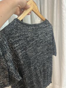 Shiny knit Grey Top