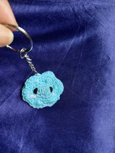 Crochet cloud bag charm and keychain