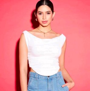 Off-White Ruched Blouse