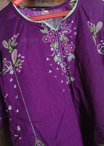 Vibrant Purple Embroidered Kurta Set