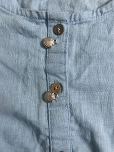 Zudio Light Blue Cotton Kurta
