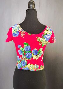 Vibrant Floral Crop Top
