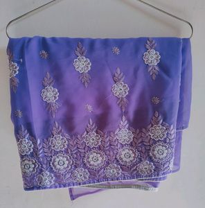 Lavender Embroidered Saree