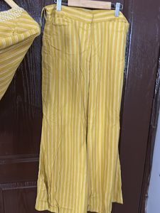 Yellow Striped Set with Tassels
