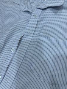 Classic Striped White Men's Button-Down Shirt