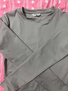 Simple Grey Long Sleeve Top