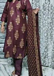 Stylish Magenta Kurta With Pant And Dupatta Set