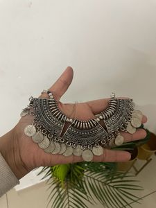 Pretty Oxidised Coin  Necklace