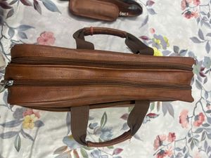 Classic Leather Briefcase with Strap