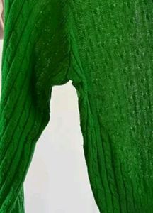 Green Cardigan Ribbed Top
