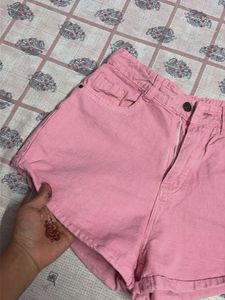 Pink Denim Shorts