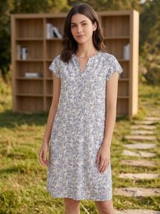 Chic Floral Print V-Neck Mini Dress