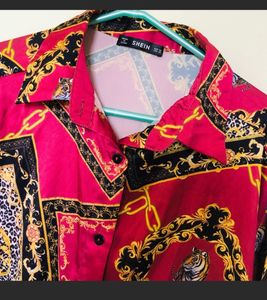 New Satin Shein Printed Shirt