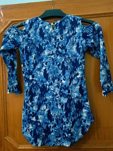 Blue Floral Print Kurta