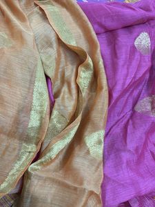 Elegant Silk duptta with Gold Border