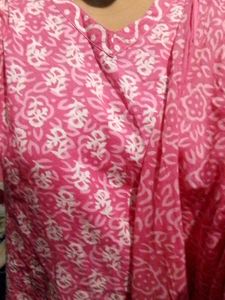 Pink Printed Kurta Set with Dupatta
