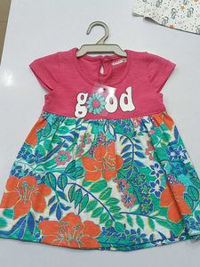 Cute "Good" Print Baby Dress