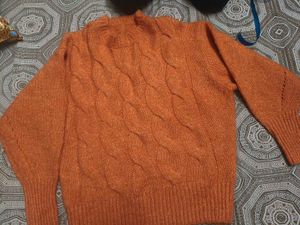 Cozy Knit Self Design Sweater in loose fit