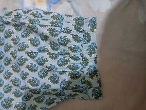 Blue Floral Block Print Kurta