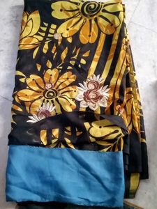 Embroidered Saree with Floral Print“Beautiful flor