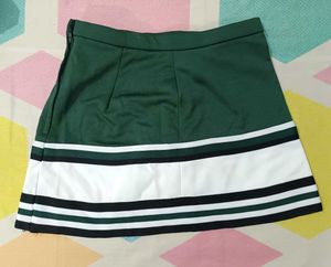 Green &amp; White Striped Skirt