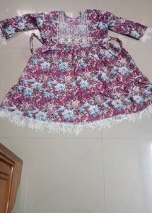 Floral Print Short Kurti