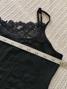 Black Lace Trim Camisole Slip