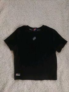 Black Superdry Logo baby tee
