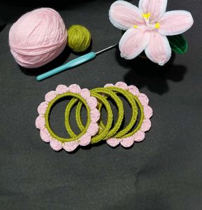 Handmade Crochet Flower Bangles