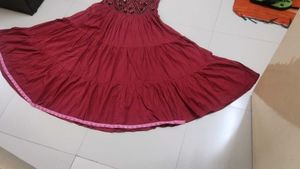 Party Wear Rust Embellished Ethnic Skirt
