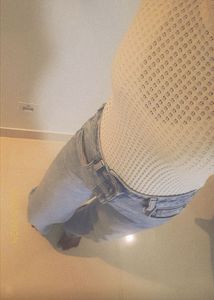 Off White Waffle Knit Full Sleeve Top 🤍