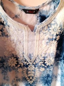 Tie-Dye Embroidered Kurta