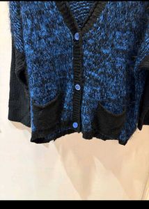 Blue &amp; Black Knit imported Cardigan