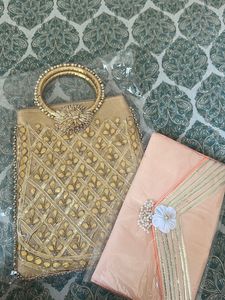 Combo of 2- Elegant Ethnic Bag & Potli Clutch