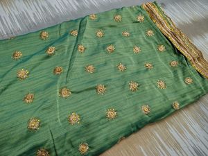 Embroidered Green Silk Saree