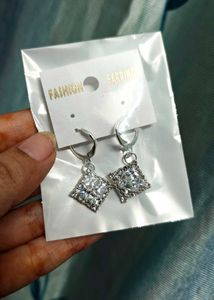 Sparkling Square Drop Earrings