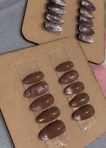 Burgandy Cat Eye Press-On Nails