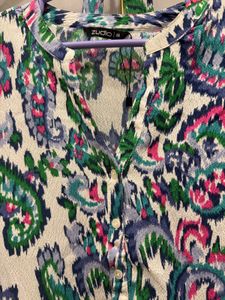 Styli Multi  Flared Printed Feeding Friendly Dress
