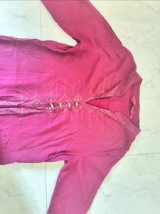 Maroon Color High Low Office Kurthi