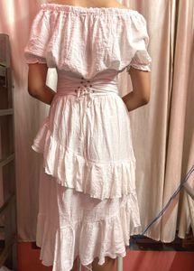 Chic Ruffled Tiered Off-Shoulder Dress