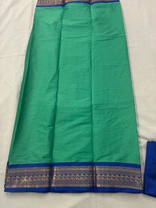 Royal Blue Saree with Gold Border