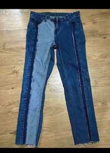 Two-Tone Y2K Denim Jeans