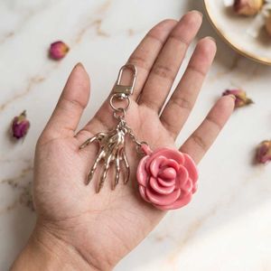 Unique Gothic Hand &amp; Rose Tint Keychain