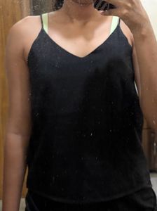 Classic Black Satin Finish Camisole Top
