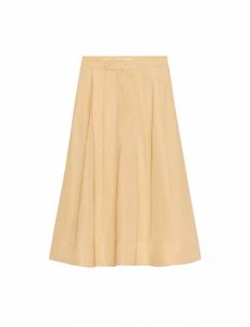Light Yellow Pleated Maxi Skirt