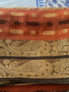 Elegant Orange Saree with Gold Border